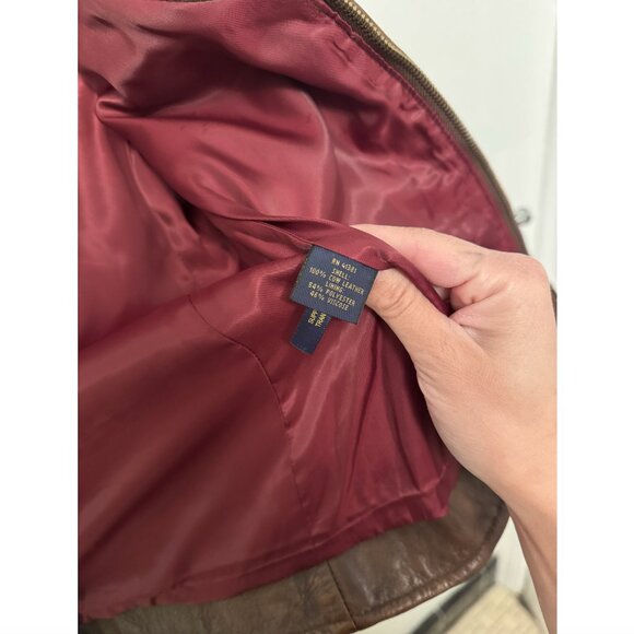 Polo Ralph Lauren brown cow leather jacket - Picture 6 of 8